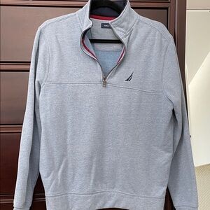 Nautica Men's Light Gray Zip-Up Sweater